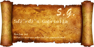 Sörös Gabriella névjegykártya